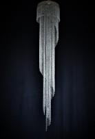 Long silver spiral chandelier