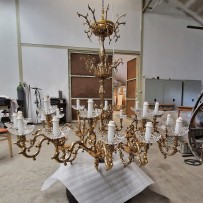 Large solid brass chandelier dia 62"