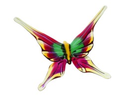 Detail of a glass butterfly made of metallurgical glass