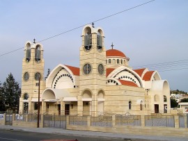 Village church in Nicosia District, Tseri,  Cyprus - in broad daylight