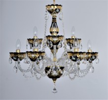 Detail of chandelier with golden decoration