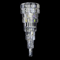 Large wall light with crystal prisms turned off