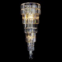 Large wall light with crystal prisms - lit