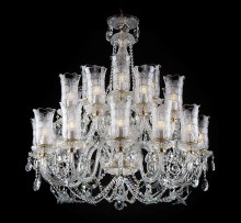 Detail - Large Bohemian crystal chandelier with butterflies