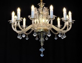 The 12 bulbs custom-made glass chandelier in Murano style - glass leaves & Flowers 2