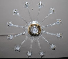 The bottom of the chandelier
