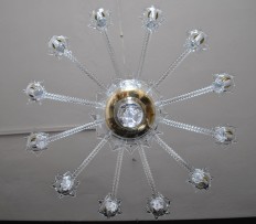 The bottom of the chandelier