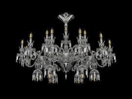 Luxury 24-arm baccarat chandelier with deep cut - silver metal