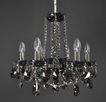 The colored crystal lights decorated with crystal trimmings dyed by metal oxides - shiny gray CHROMIUM