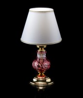 Ruby lamp from blue cased crystal