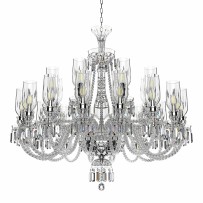Large 24-arm silver Diamond Baccarat chandelier