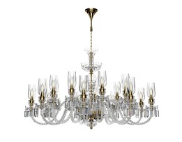 18-arm crystal chandelier Size (W x H): 140 x 85 cm