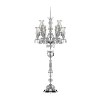 Tall 9-arm crystal floor lamp made of Baccarat glass