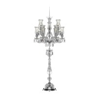 Tall 9-arm crystal floor lamp made of Baccarat glass