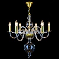 Smaller glass chandelier made of smooth glass