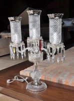 Baccarat table lamp with three vases