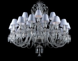 24-arm BACCARAT crystal chandelier with shades different look