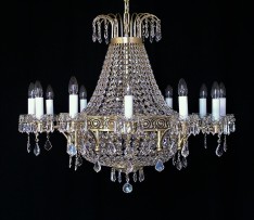 12-arm French crystal basket chandelier in Empire style