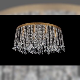 Oval surface-mounted strass chandelier for the lower ceiling
