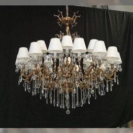 Bespoke large crystal chandelier dia 152 cm made from cast GOLDEN brass