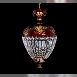 Ruby chandelier with gold painting - grape wine