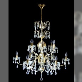 Large chandeliers for halls and entrance areas of townhouses made of polished brass