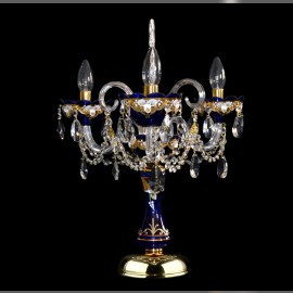 Decorative table lamp made of blue glass "royal blue"