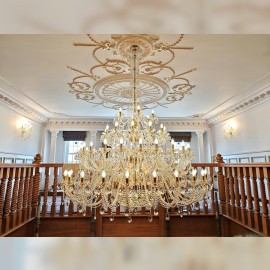 Large Strass chandeliers with glass arms for entrance halls