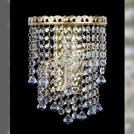 A strass wall lamp with pyramids, suitable for, for example, the staircase of a house, etc.