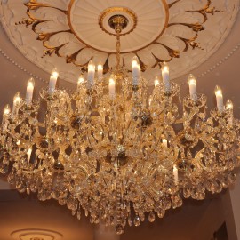The Maria Theresa chandelier with 40 candle bulbs