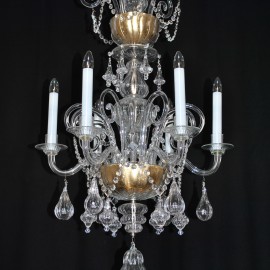 The 6 arms  glass chandelier in Murano style