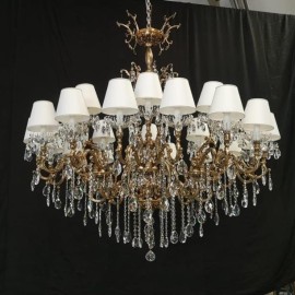 Bespoke large crystal chandelier dia 152 cm made from cast GOLDEN brass