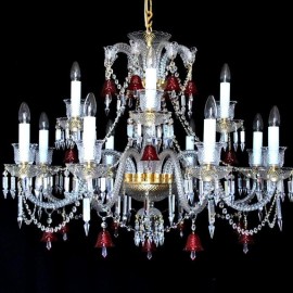 The crystal chandelier "RED BELLS" in the Baccarat style