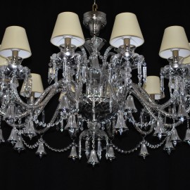 The custom-made 12 arms crystal chandelier - The vacuum-coated crystal glass with metal