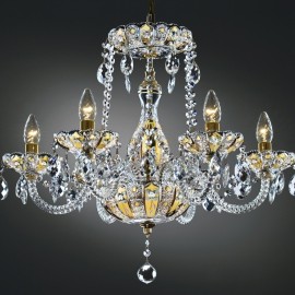 6-Arms Crystal chandelier high enamel on a golden background