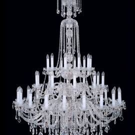 8 large crystal chandeliers with glass arms for special occasions