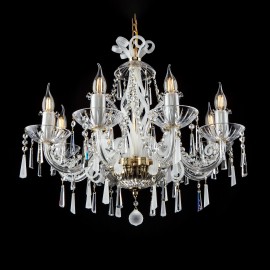 Design glass chandeliers with chemically frosted trimmings