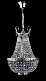 Small strass basket chandelier including suspension
