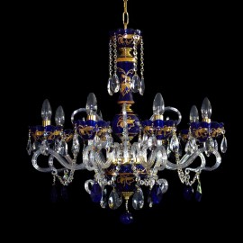 8 Czech Vintage Wired Gradual Octagon Crystal Glass Chandelier lamp prism bead 