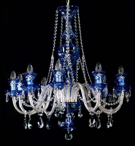 10 Arms Blue Cased crystal chandelier