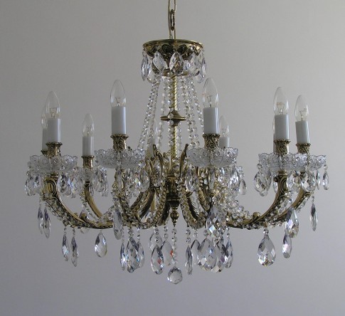 Luxury 8 Arms Crystal cast brass chandelier - Gold brass & PK500 hand cut