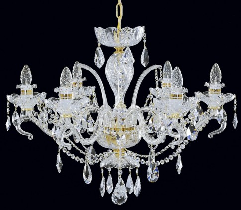 Smaller Bohemian crystal chandelier 6 arms