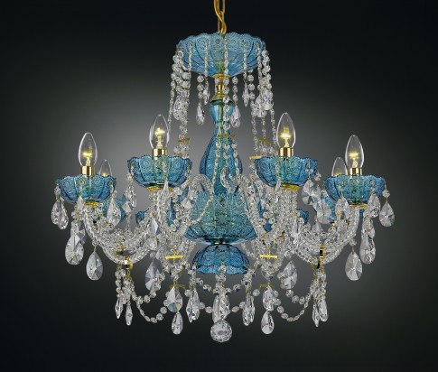 Luxury blue crystal chandelier