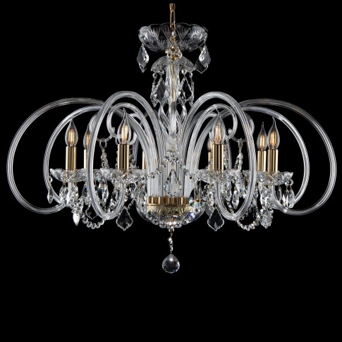 Modern Czech design chandelier with a glass spiral