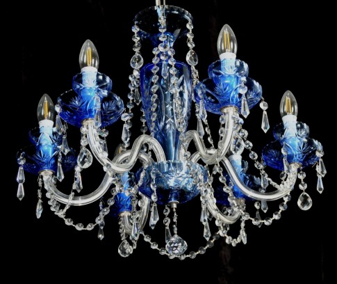 6 Arms blue crystal chandelier