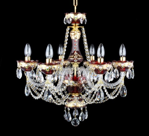 Ruby 6 bulbs, rope glass arms