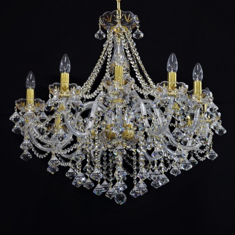 Large golden crystal chandelier for the living room