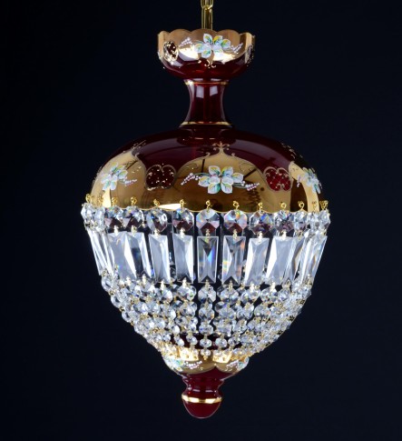 Red basket crystal chandelier for the dining room