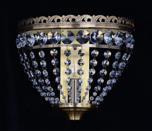 1 Bulb basket Strass crystal wall light ANTIK - Swarovski (surface-mount)