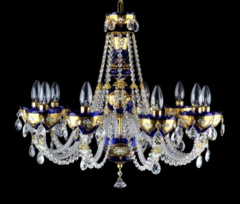 Blue crystal chandelier with Bohemian high enamel